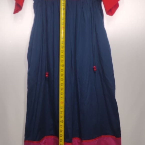 Maj Honolulu Elegant Red and Blue Women's Dress size S/M pre owned Exellent - Picture 4 of 12